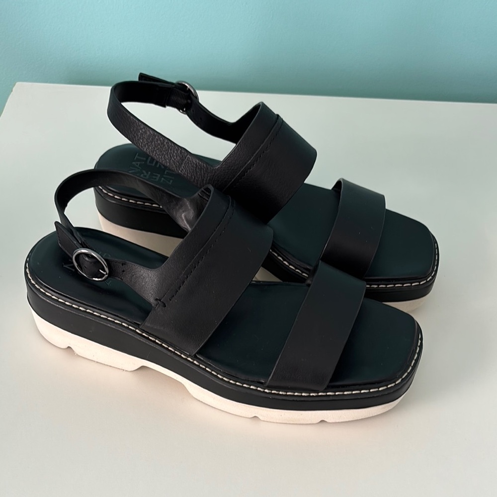 Naturalizer Black Platform Sandals Sz 7..5 - Picture 4 of 4